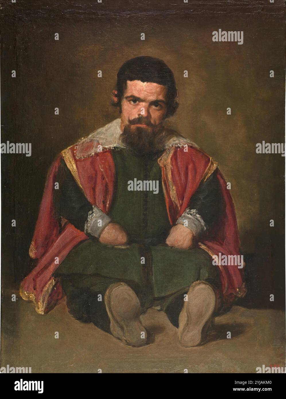 Diego Rodríguez de Silva y Velázquez / 'le bouffon Sebastian de Morra', 1643-1649, École espagnole, huile sur toile, 106,5 cm x 82,5 cm, P01202. MUSÉE : MUSEO DEL PRADO, MADRID, ESPAGNE. Banque D'Images