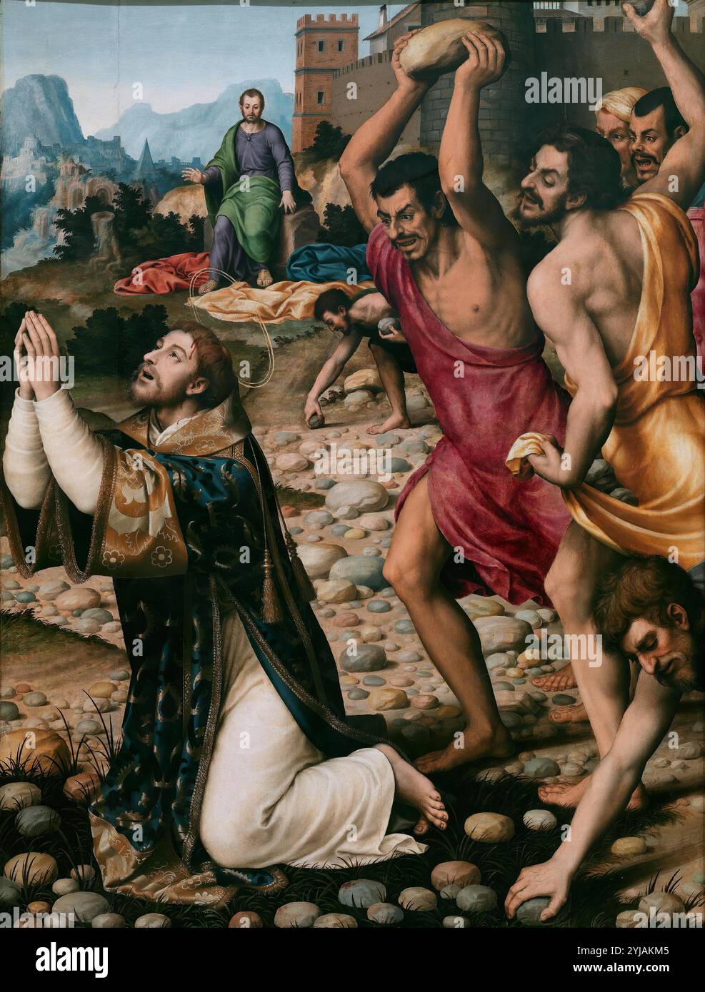 Juan de Juanes / 'le martyre de Saint-Étienne', vers 1562, École espagnole, huile sur panneau, 160 cm x 123 cm, P00841. MUSÉE : MUSEO DEL PRADO, MADRID, ESPAGNE. Banque D'Images