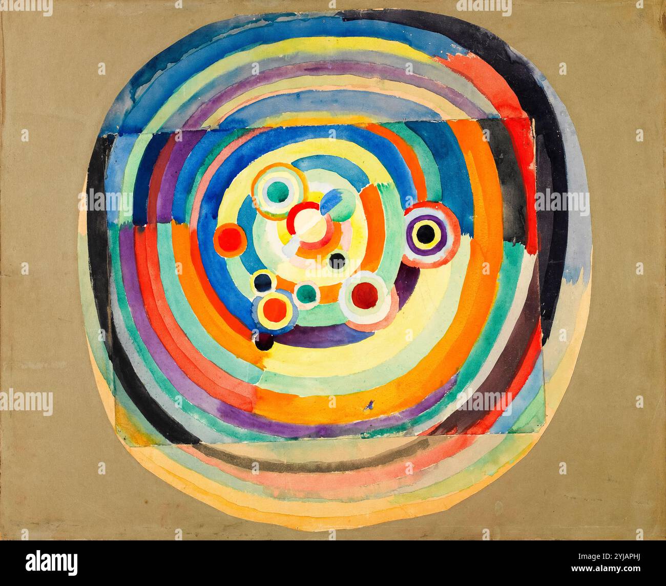 Robert Delaunay, Football, peinture abstraite à l'aquarelle sur papier monté sur carton, 1918 Banque D'Images