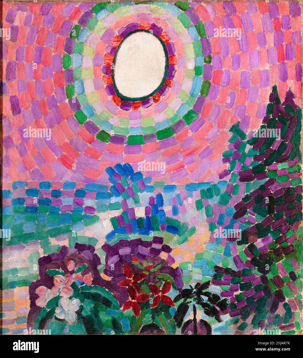 Robert Delaunay, paysage au disque, peinture abstraite à l'huile sur toile, 1906 Banque D'Images