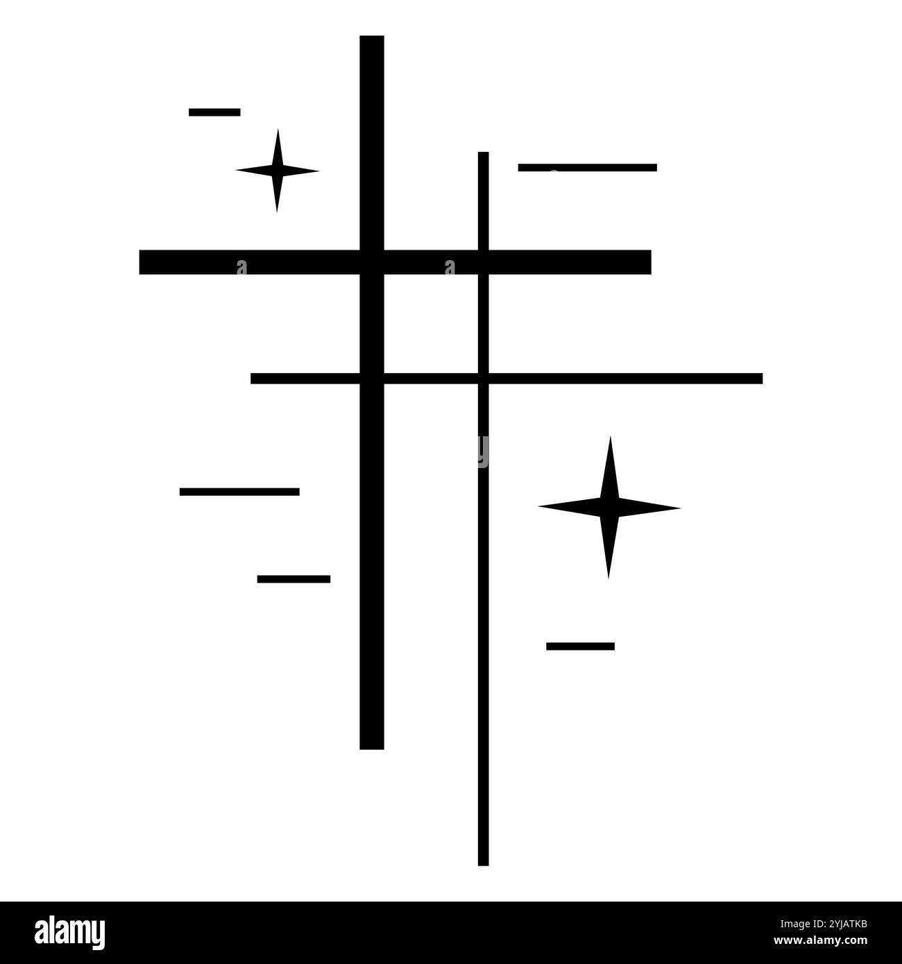 Icône religion Christianisme, croix étoile foi en Dieu, maison de prière Illustration de Vecteur