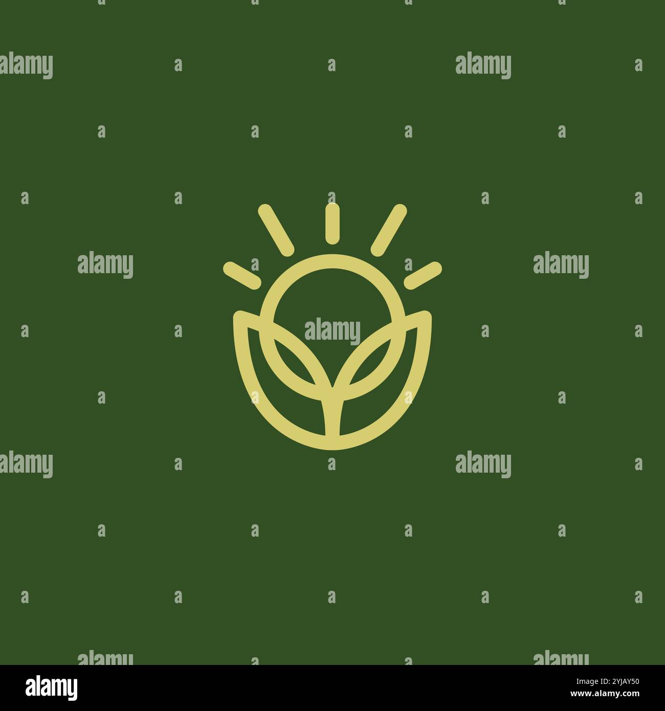 Vecteur de logo Sun et Leaf. Icône Soleil nature Illustration de Vecteur