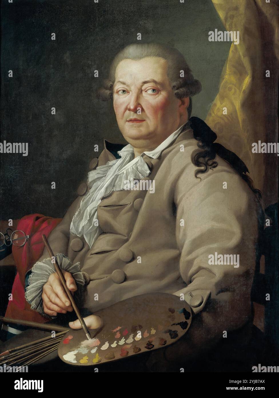 Antonio González Velázquez / 'Autoportrait', vers 1777, École espagnole, huile sur toile, 87 cm x 68,5 cm, P07460. MUSÉE : MUSEO DEL PRADO, MADRID, ESPAGNE. ANTONIO GONZÁLEZ VELÁZQUEZ (1723-1794) Banque D'Images