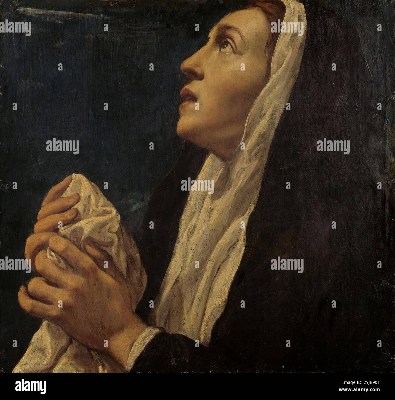 Luis Tristán / 'Mary Magdalene', 1616, École d'espagnol, toile, 42 cm x 40 cm, P02837. MUSÉE : MUSEO DEL PRADO, MADRID, ESPAGNE. Auteur : LUIS TRISTAN. Banque D'Images