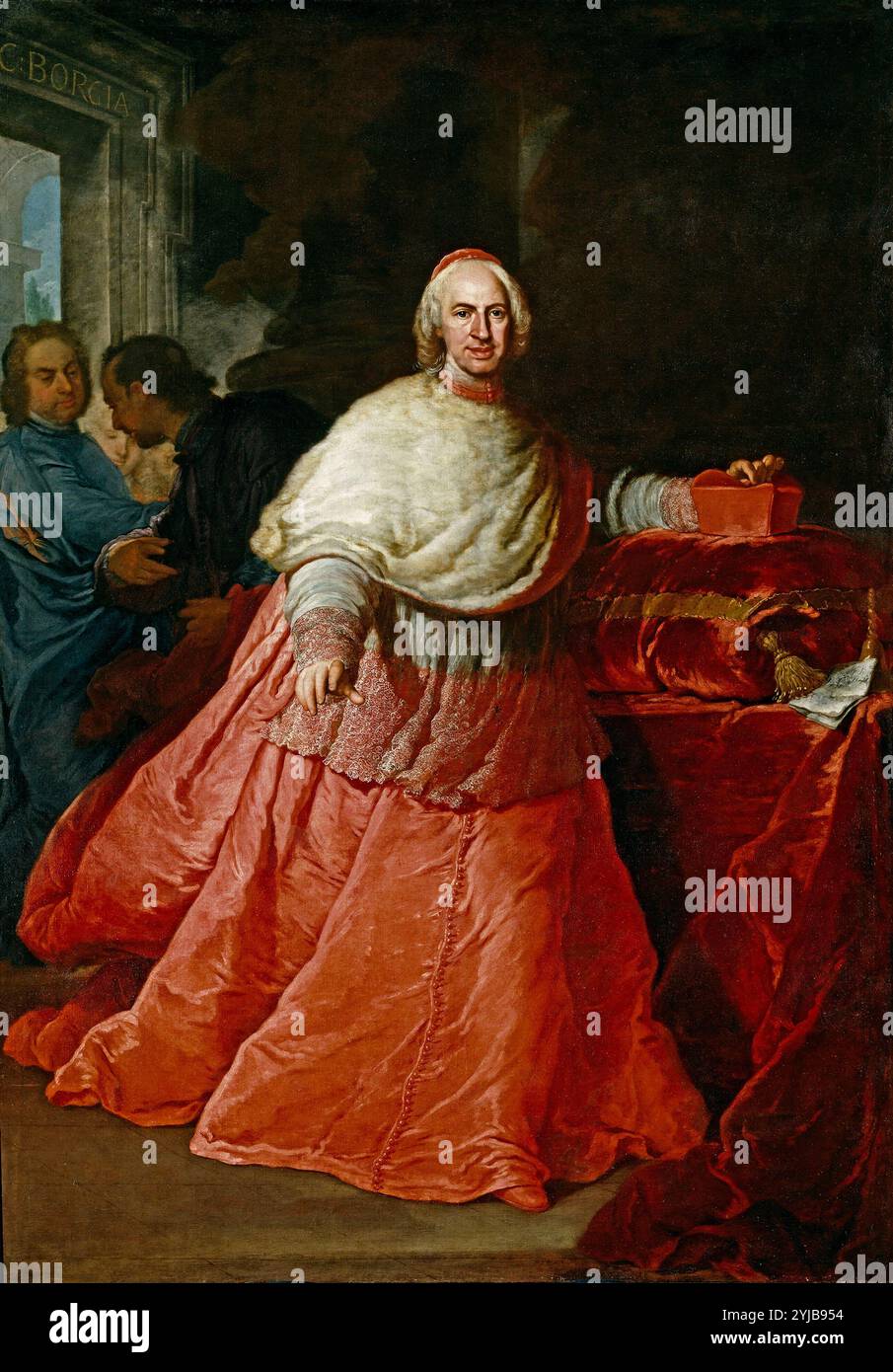 Andrea Procaccini / 'Cardinal Borja', après 1721, École italienne, huile sur toile, 248 cm x 176 cm, P02882. MUSÉE : MUSEO DEL PRADO, MADRID, ESPAGNE. Banque D'Images