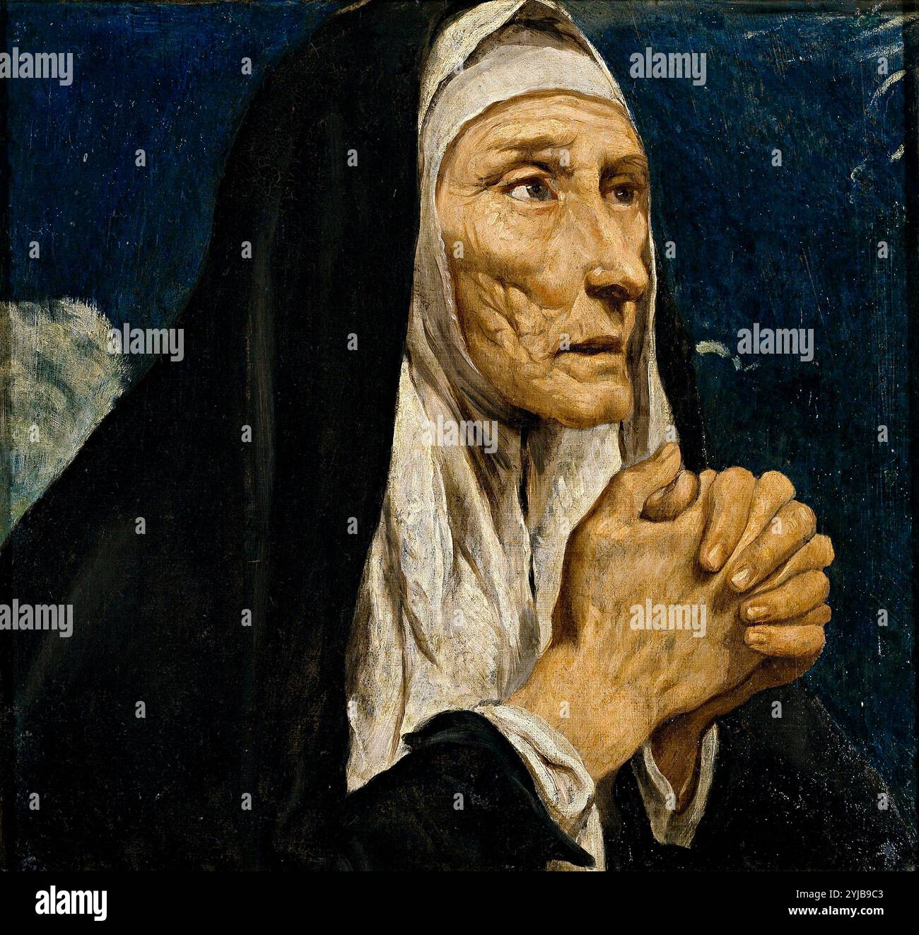 Luis Tristán / 'Saint Monica', 1616, École espagnole, huile sur toile, 42 cm x 40 cm, P02836. MUSÉE : MUSEO DEL PRADO, MADRID, ESPAGNE. Auteur : LUIS TRISTAN. Banque D'Images