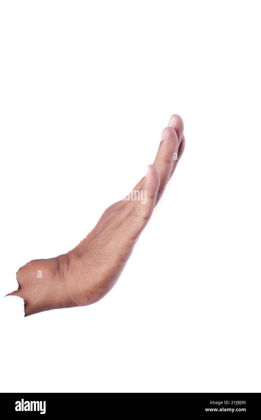 Le feu stop sur fond blanc Banque D'Images