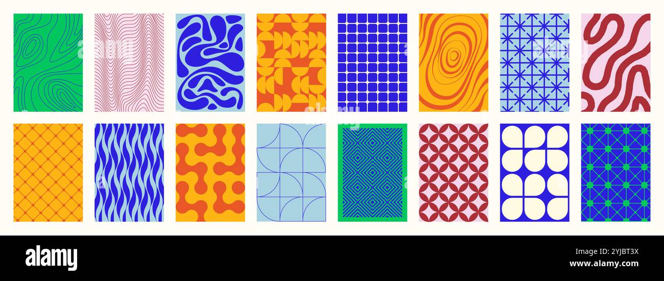 Arrière-plan des affiches texturées. Impression sans couture de papier à motifs rétro moderne pour l'emballage, fond funky vintage pour les affiches de cartes de voeux. Vecteur Illustration de Vecteur