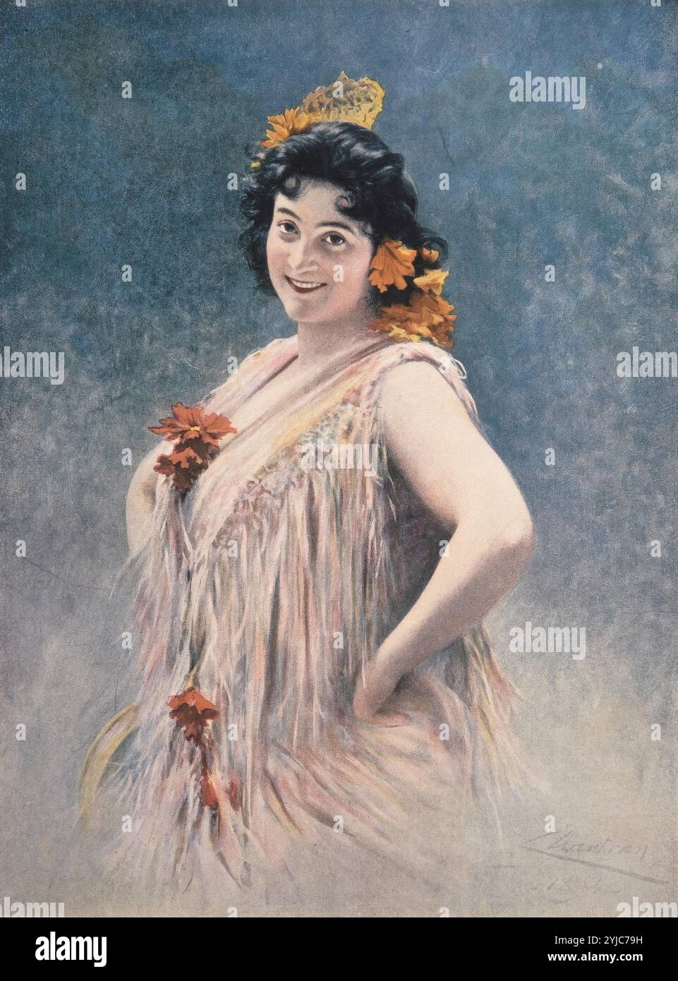 Emma Calve comme Carmen par Bizet peinture de Chantran, 1894. Musée : Covent Garden Archives, BERLIN, Royaume-Uni. GEORGES BIZET. Banque D'Images