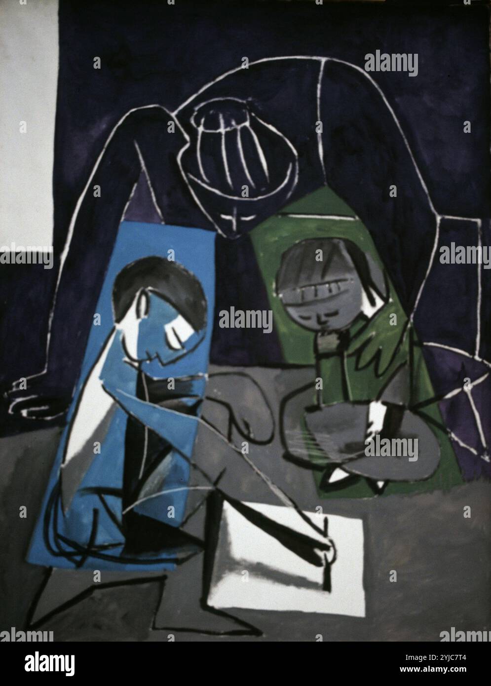 ' ' , CLAUDE DIBUJANDO VALLAURIS 1954, Museo PICASSO . PARIS. PABLO RUIZ PICASSO. Banque D'Images