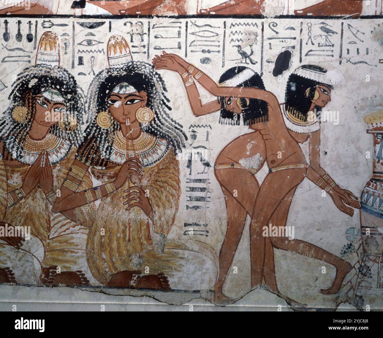 Scène de banquet Sith danseuses fresque de Thèbes égyptien , VIIIe dynastie, 1425 av. J.-C. MUSÉE : BRITISH MUSEUM, LONDRES, ROYAUME-UNI. Banque D'Images