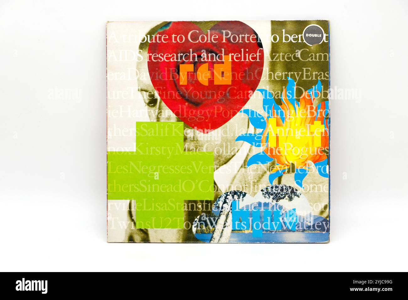 Red Hot & Blue - cole porter Songs a enregistré divers artistes pour la recherche et le secours sur le sida - pochette de couverture de disque LP vintage classique Banque D'Images