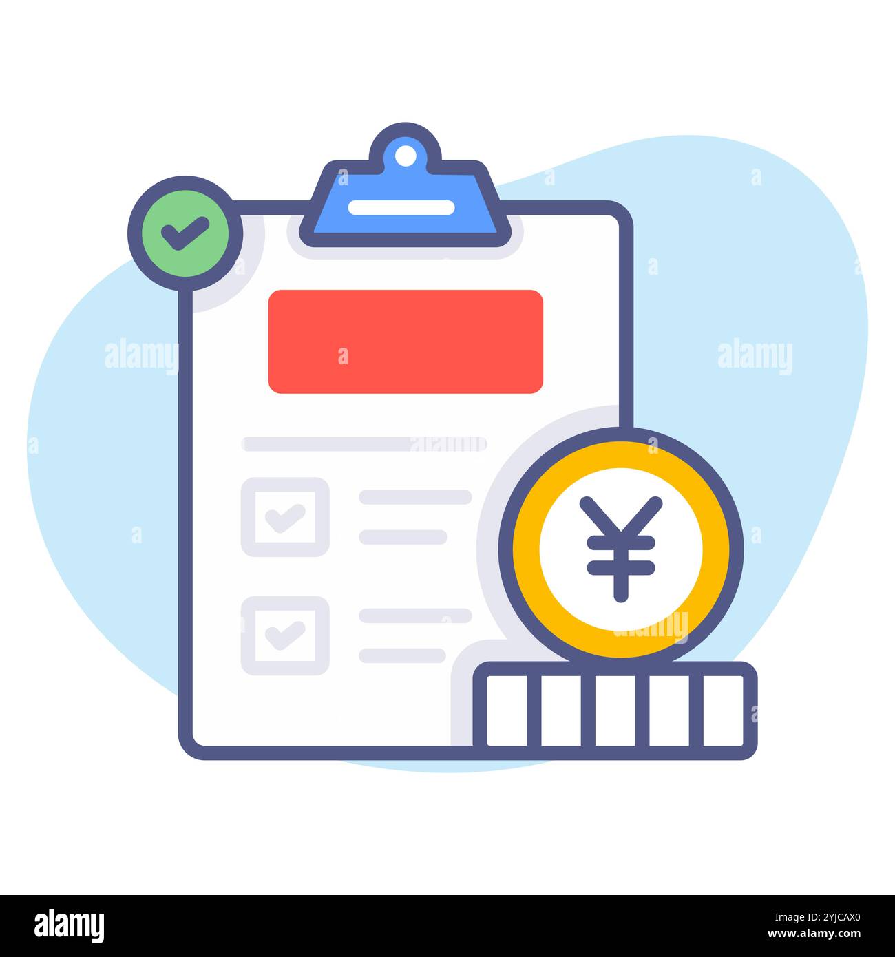 Déclaration d'impôt, paiement d'impôt, impôt sur le revenu, taxe à la consommation, concept d'illustration vectorielle de qualité supérieure. Symbole d'icône de ligne plate. Illustration de Vecteur