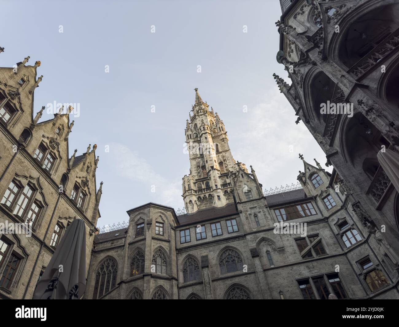 Hôtel de ville de Munich, cour intérieure, vue de la grenouille, Munich, Bavière, Allemagne, Europe Banque D'Images