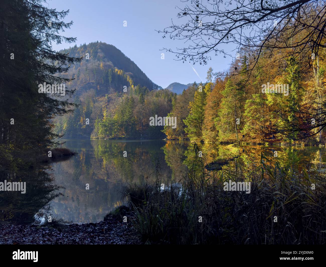 Ambiance automnale au lac Hechtsee près de Kufstein, Tyrol, Autriche, Europe Banque D'Images