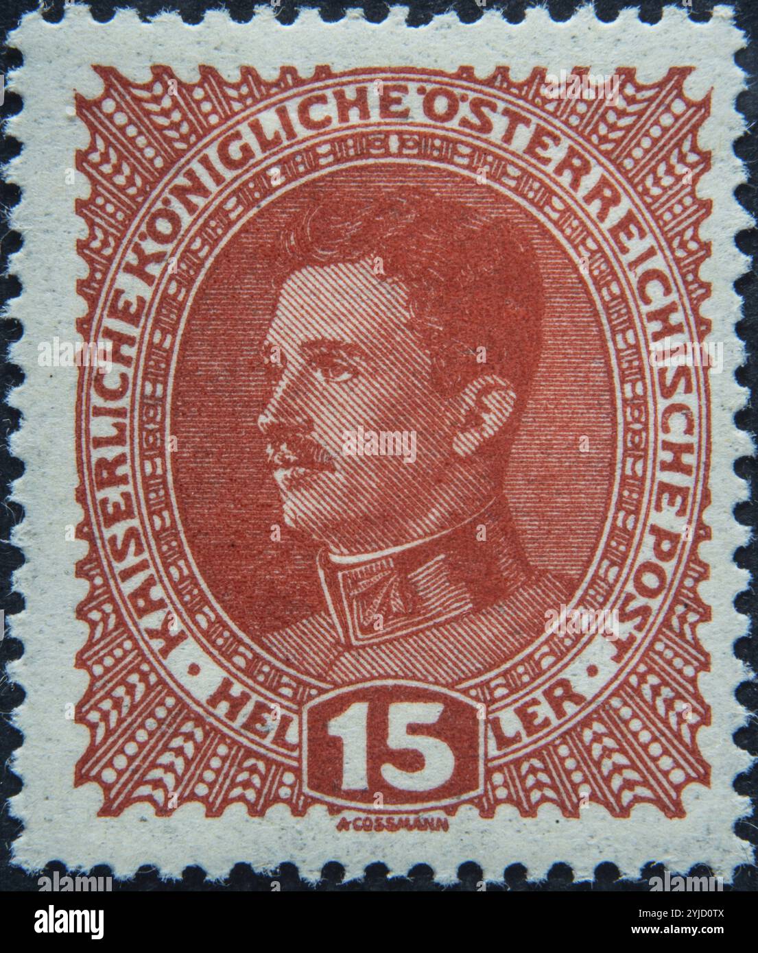 Charles Ier (1887-1922) Empereur d’Autriche et comme IV. Karoly (Karl IV) Roi de Hongrie 1916â€“1918. Portrait sur timbre-poste autrichien Banque D'Images