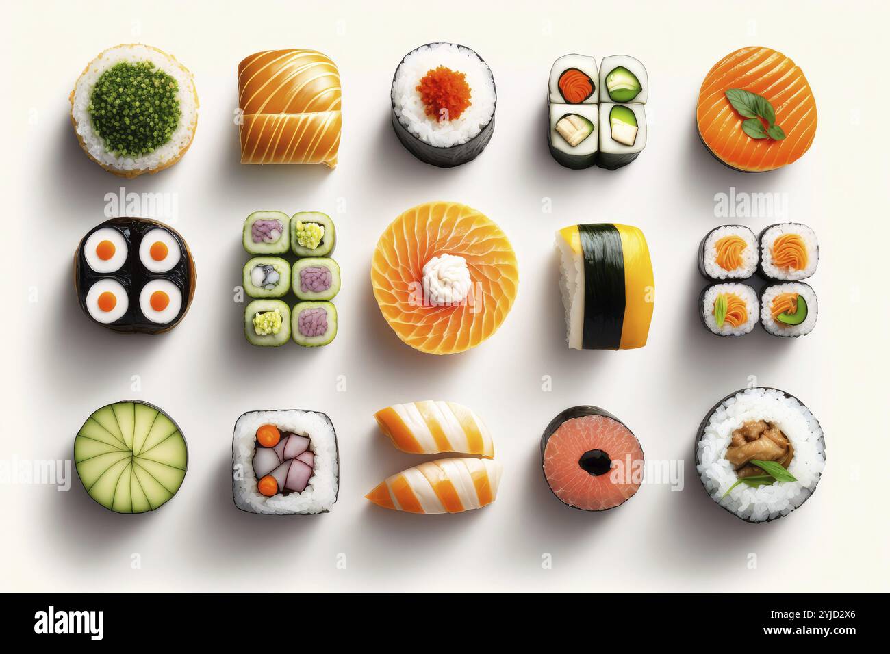 Ilustration détaillée réaliste du rouleau de Sushi. Cuisine japonaise, cuisine traditionnelle. Banque D'Images