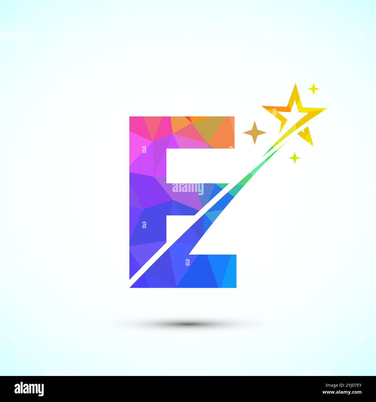 Alphabet initial avec swoosh et icône du logo étoile. Conception abstraite de symbole de signe de logo d'étoile Illustration de Vecteur