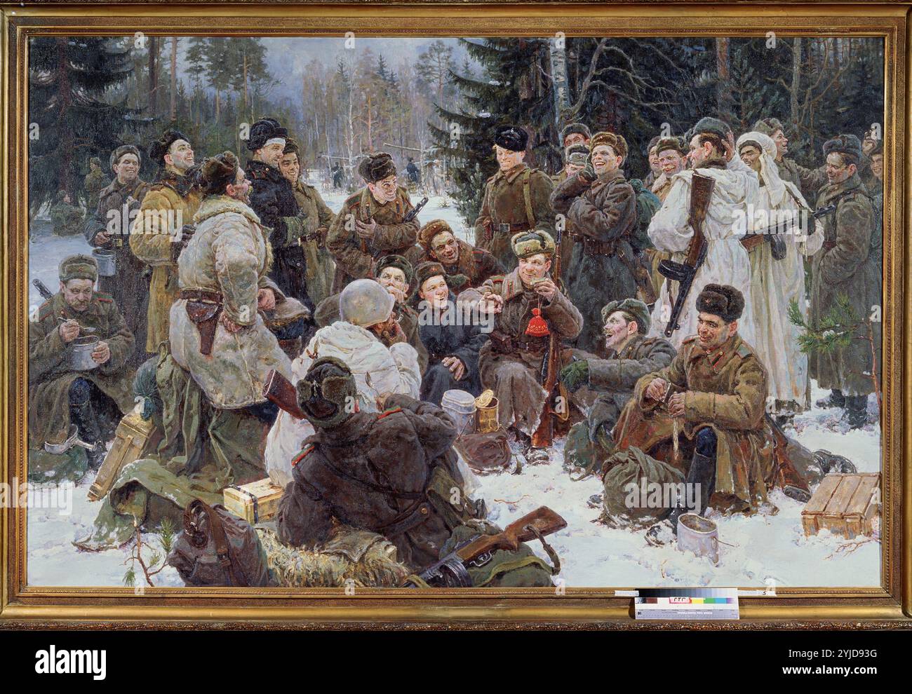 Un repos après bataille. Musée : Galerie nationale Tretiakov, Moscou. Auteur : Yuri Mikhailovich Neprintsev. Copyright : cette œuvre n'est pas dans le domaine public. Il est de votre responsabilité d'obtenir toutes les autorisations de tiers nécessaires auprès du gestionnaire de droits d'auteur dans votre pays avant la publication. Banque D'Images