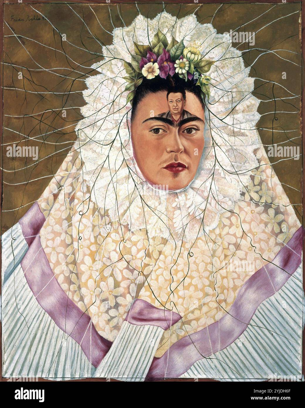 Autoportrait comme Tehuana ou Diego dans mon esprit. Musée : la Colección de Arte Mexicano Moderno y Contemporáneo de Jacques y Natasha Gelman. Auteur : FRIDA KAHLO. Banque D'Images