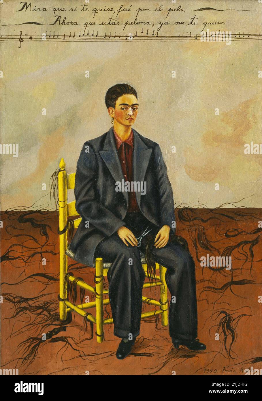 Autoportrait avec cheveux coupés. Musée : © Museum of Modern Art, New York. Auteur : FRIDA KAHLO. Banque D'Images