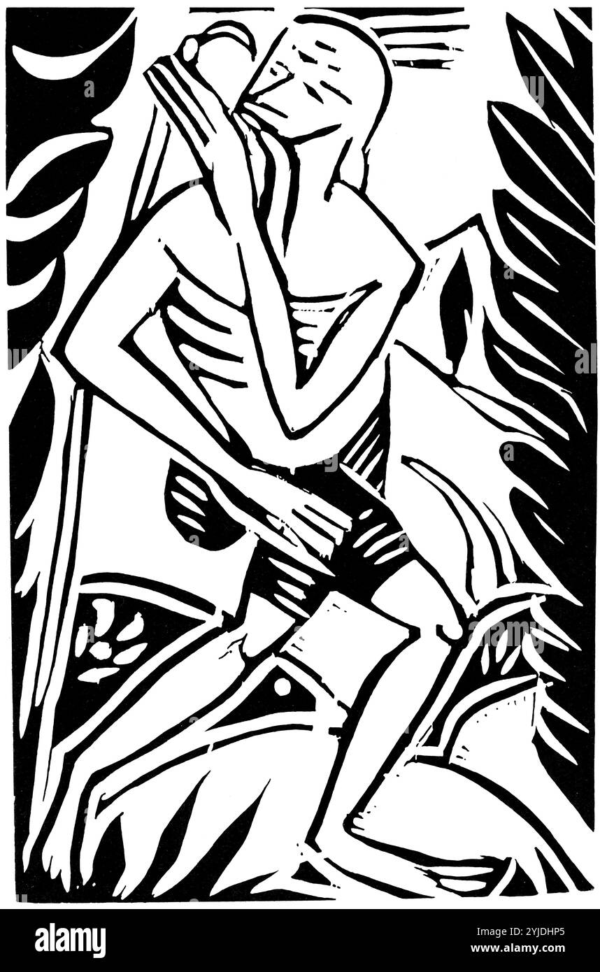 Illustration du livre 'L'enchanteur pourrissant' de Guillaume Apollinaire. Musée : State A. Musée Pouchkine des Beaux-Arts, Moscou. Auteur : ANDRE DERAIN. Banque D'Images