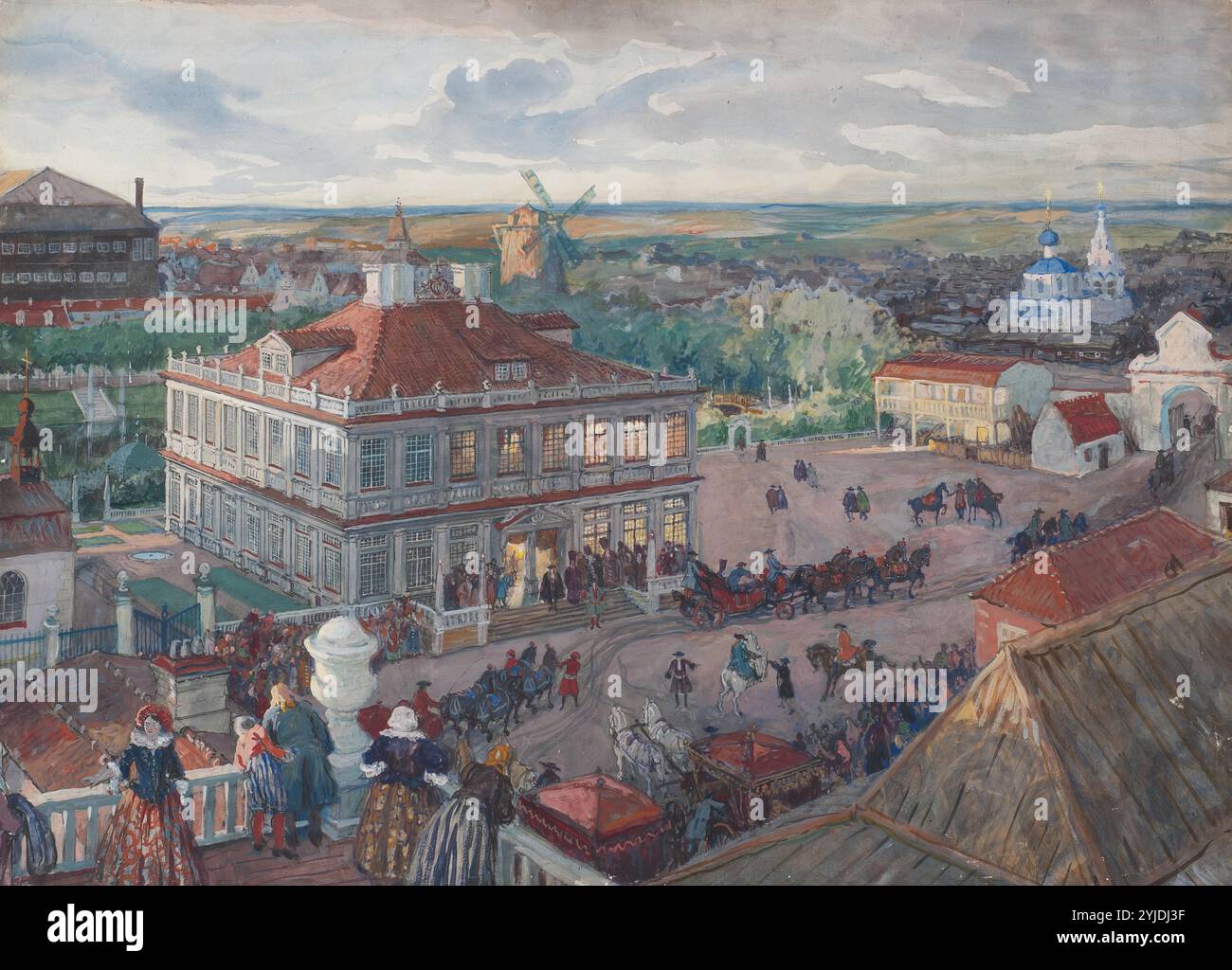 Dans le quartier étranger de Moscou. Départ de Pierre le Grand du bal à Lefort House. Musée : COLLECTION PRIVÉE. Auteur : Alexander Nikolayevich Benois. Copyright : cette œuvre n'est pas dans le domaine public. Il est de votre responsabilité d'obtenir toutes les autorisations de tiers nécessaires auprès du gestionnaire de droits d'auteur dans votre pays avant la publication. Banque D'Images