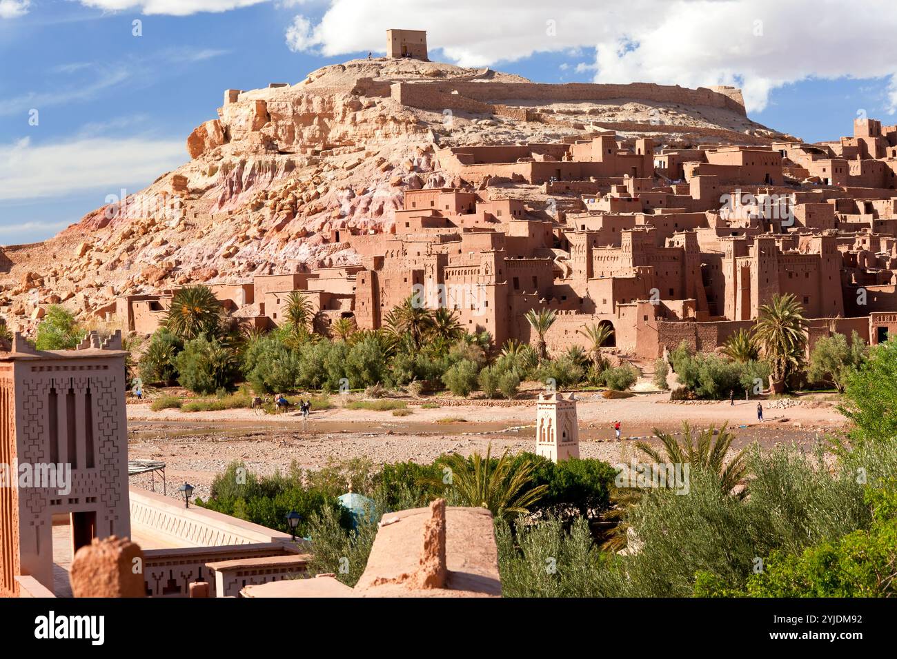Aït Benhaddou, un ighrem historique ou ksar le long de l'ancienne route des caravanes entre le Sahara et Marrakech, classé au patrimoine mondial par l'UNESCO, Haut Banque D'Images