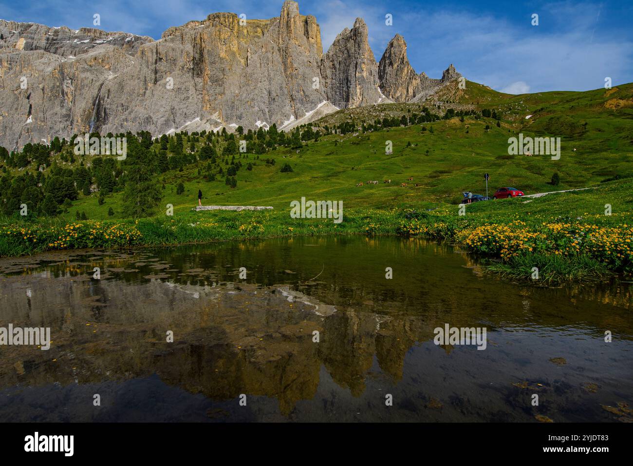PASSO SELLA, ITALIE – 27 AOÛT 2024 : une vue imprenable sur les Dolomites depuis Passo Sella, présentant des sommets spectaculaires et des paysages alpins accidentés dans le HE Banque D'Images