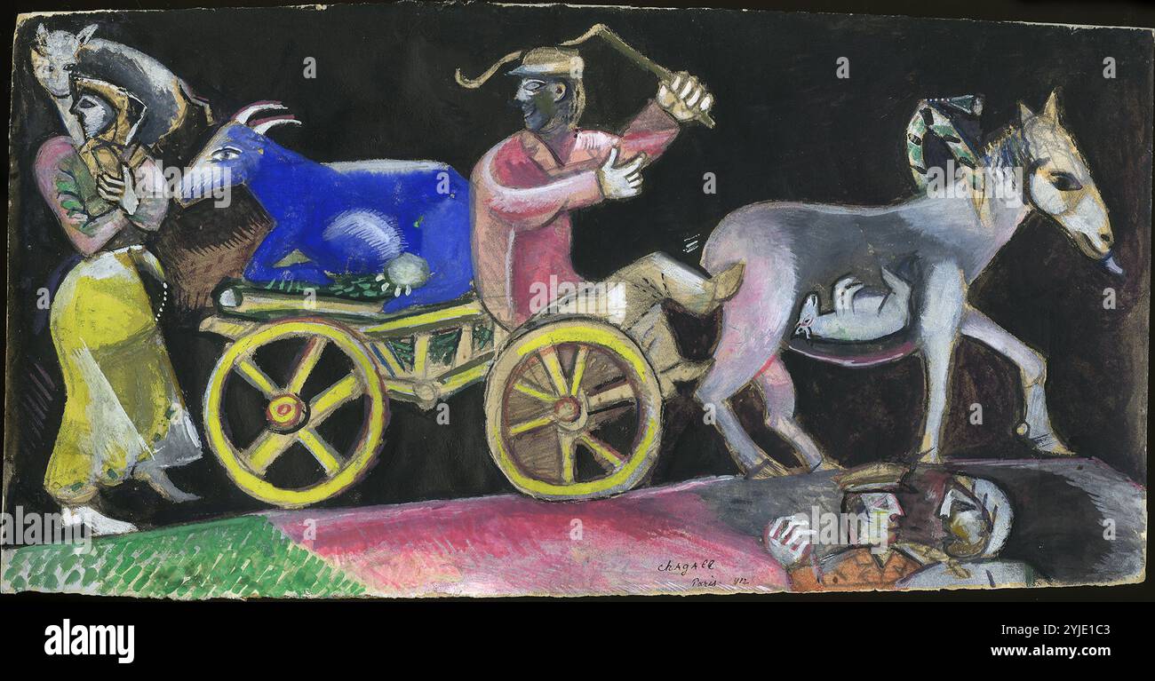 Le marchand de bétail. Musée : Musée d'Israël, Jérusalem. Auteur : MARC CHAGALL. Copyright : cette œuvre n'est pas dans le domaine public. Il est de votre responsabilité d'obtenir toutes les autorisations de tiers nécessaires auprès du gestionnaire de droits d'auteur dans votre pays avant la publication. Banque D'Images