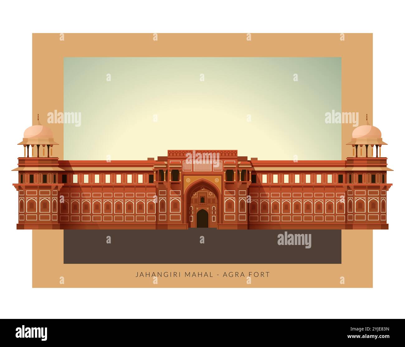 Jahangiri Mahal - Fort d'Agra - illustration en fichier EPS 10 Illustration de Vecteur