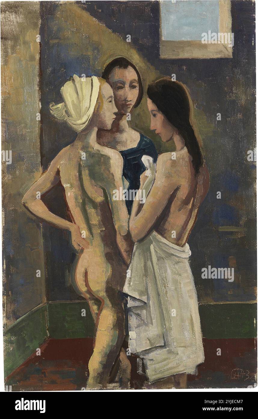 Trois filles. Musée : COLLECTION PRIVÉE. Auteur : KARL HOFER. Banque D'Images