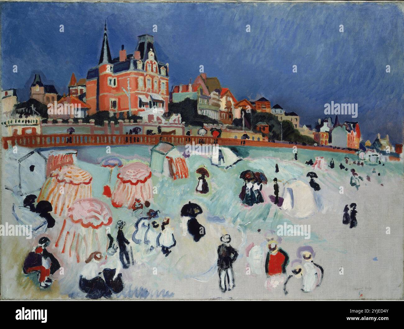 La plage à Sainte-adresse. Musée : ARP Museum Bahnhof Rolandseck. Auteur : RAOUL DUFY. Copyright : cette œuvre n'est pas dans le domaine public. Il est de votre responsabilité d'obtenir toutes les autorisations de tiers nécessaires auprès du gestionnaire de droits d'auteur dans votre pays avant la publication. Banque D'Images