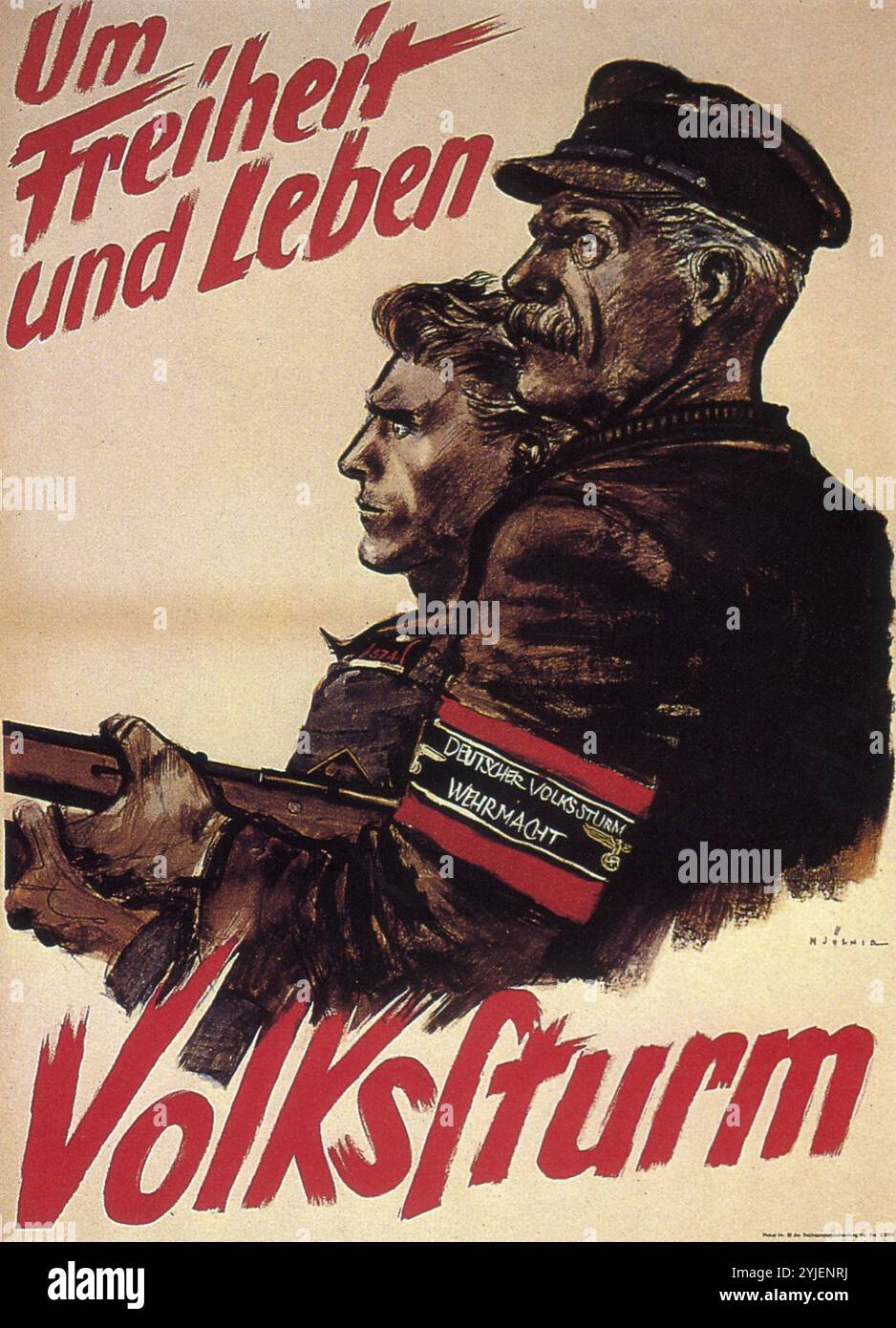 Pour la liberté et la vie. Home Guard. Musée : COLLECTION PRIVÉE. Auteur : Hans Herbert Schweitzer. Copyright : cette œuvre n'est pas dans le domaine public. Il est de votre responsabilité d'obtenir toutes les autorisations de tiers nécessaires auprès du gestionnaire de droits d'auteur dans votre pays avant la publication. Banque D'Images