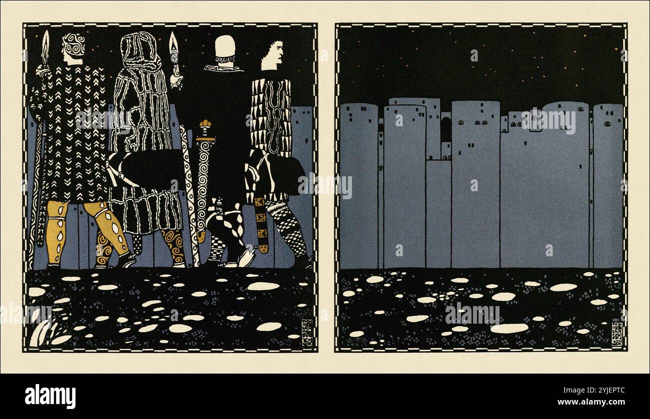 Illustration 'les Nibelungs'. Musée : COLLECTION PRIVÉE. AUTEUR : CARL OTTO CZESCHKA. Copyright : cette œuvre n'est pas dans le domaine public. Il est de votre responsabilité d'obtenir toutes les autorisations de tiers nécessaires auprès du gestionnaire de droits d'auteur dans votre pays avant la publication. Banque D'Images
