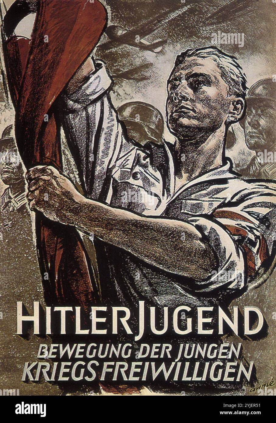 Hitler Youth. Musée : COLLECTION PRIVÉE. Auteur : René Ahrlé. Copyright : cette œuvre n'est pas dans le domaine public. Il est de votre responsabilité d'obtenir toutes les autorisations de tiers nécessaires auprès du gestionnaire de droits d'auteur dans votre pays avant la publication. Banque D'Images