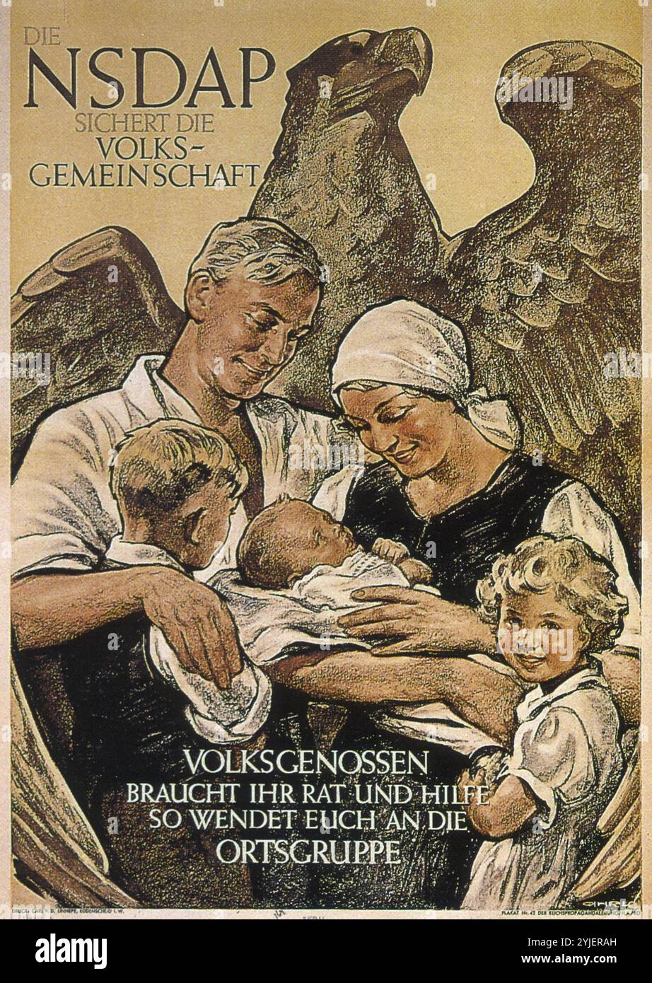 Le Parti national-socialiste assure la communauté populaire. Musée : COLLECTION PRIVÉE. Auteur : René Ahrlé. Copyright : cette œuvre n'est pas dans le domaine public. Il est de votre responsabilité d'obtenir toutes les autorisations de tiers nécessaires auprès du gestionnaire de droits d'auteur dans votre pays avant la publication. Banque D'Images