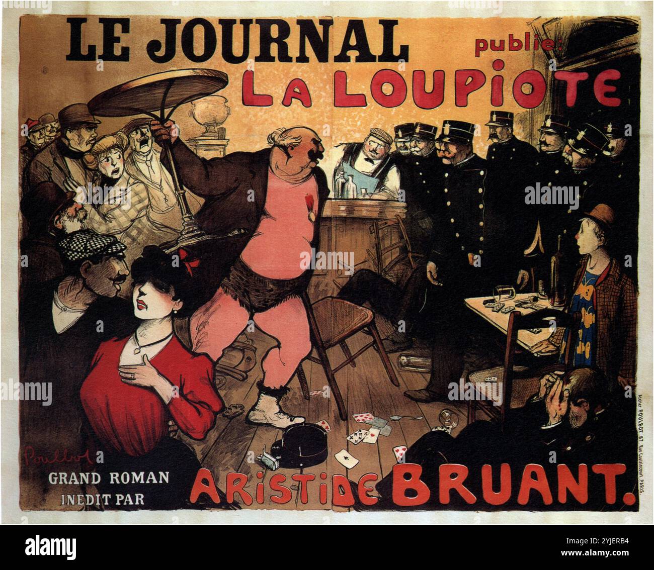 Le Journal publie la Loupiote, Grand roman par Aristide Bruant. Musée : COLLECTION PRIVÉE. Auteur : FRANCISQUE POULBOT. Copyright : cette œuvre n'est pas dans le domaine public. Il est de votre responsabilité d'obtenir toutes les autorisations de tiers nécessaires auprès du gestionnaire de droits d'auteur dans votre pays avant la publication. Banque D'Images