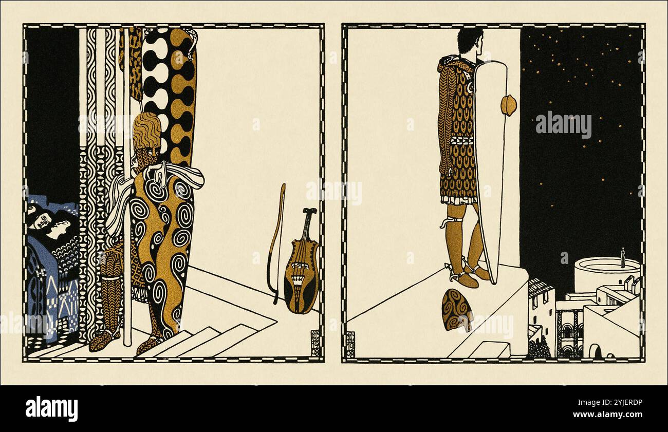 Illustration 'les Nibelungs'. Musée : COLLECTION PRIVÉE. AUTEUR : CARL OTTO CZESCHKA. Copyright : cette œuvre n'est pas dans le domaine public. Il est de votre responsabilité d'obtenir toutes les autorisations de tiers nécessaires auprès du gestionnaire de droits d'auteur dans votre pays avant la publication. Banque D'Images