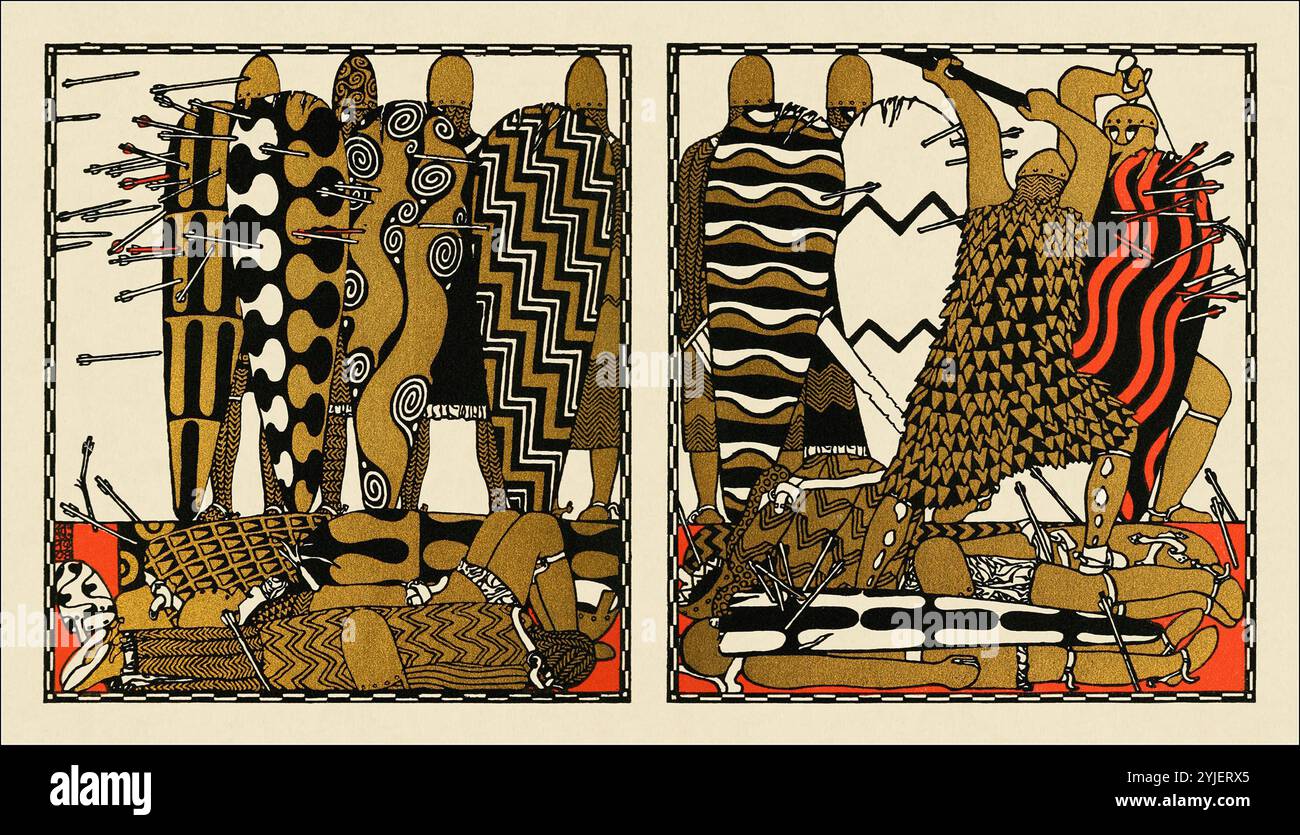 Illustration 'les Nibelungs'. Musée : COLLECTION PRIVÉE. AUTEUR : CARL OTTO CZESCHKA. Copyright : cette œuvre n'est pas dans le domaine public. Il est de votre responsabilité d'obtenir toutes les autorisations de tiers nécessaires auprès du gestionnaire de droits d'auteur dans votre pays avant la publication. Banque D'Images