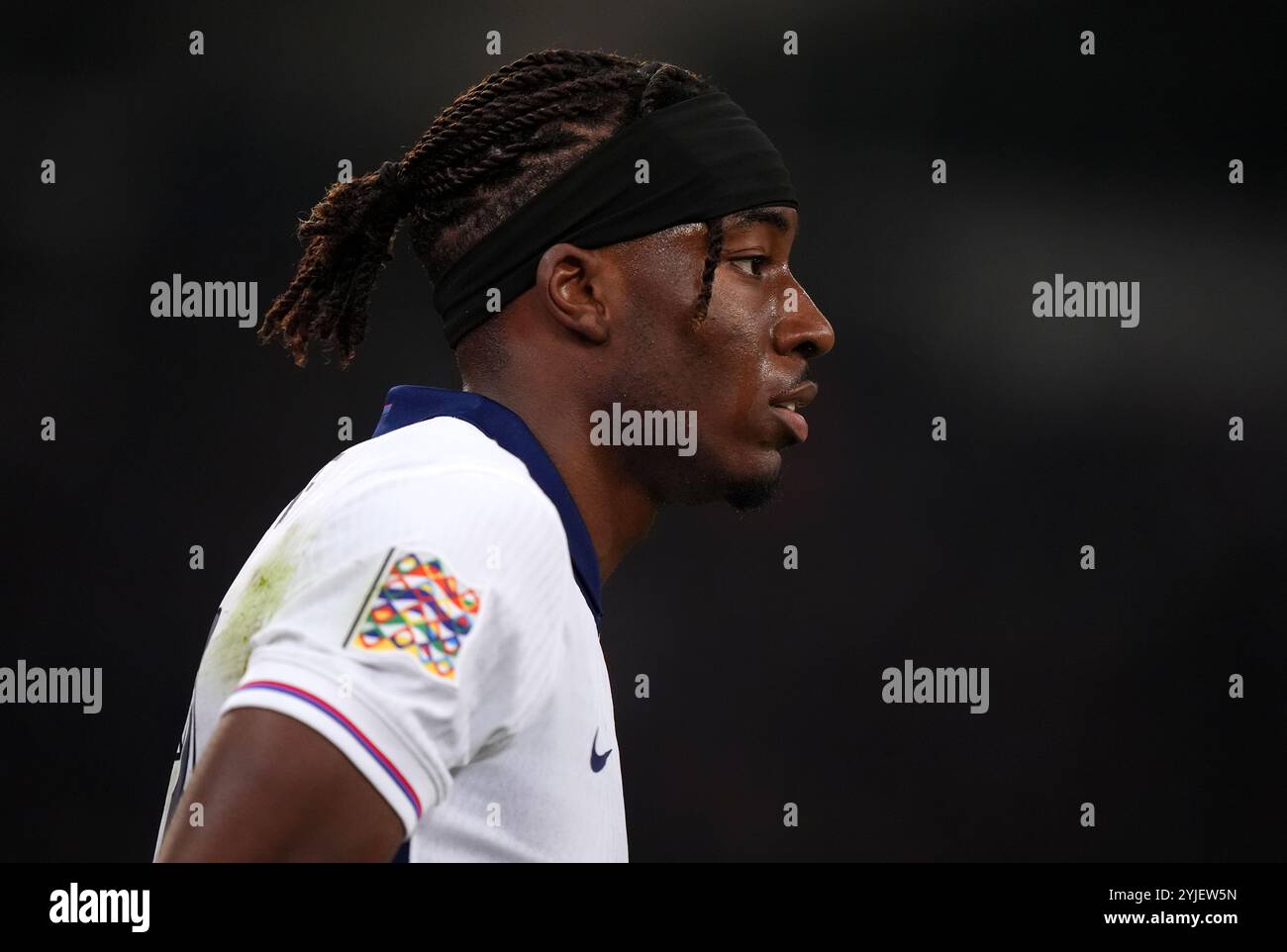 L'anglaise Noni Madueke lors du match du Groupe B2 de l'UEFA Nations League au stade olympique d'Athènes en Grèce. Date de la photo : jeudi 14 novembre 2024. Banque D'Images