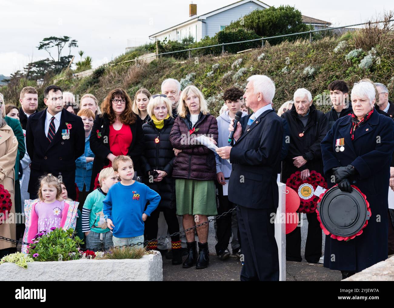 Service commémoratif à Budleigh Salterton. Banque D'Images