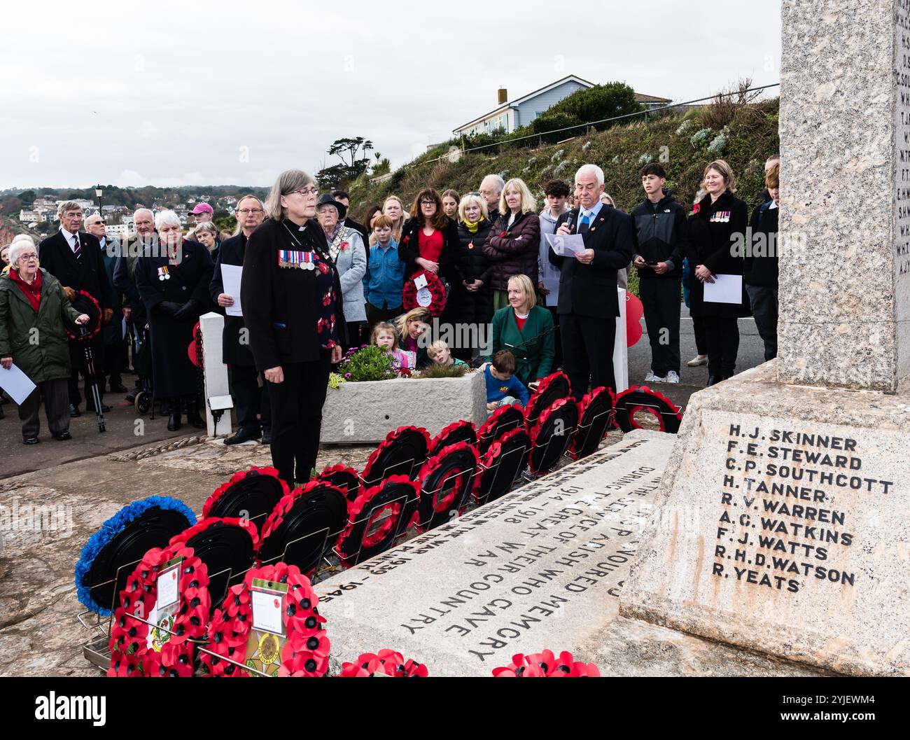 Service commémoratif à Budleigh Salterton. Banque D'Images