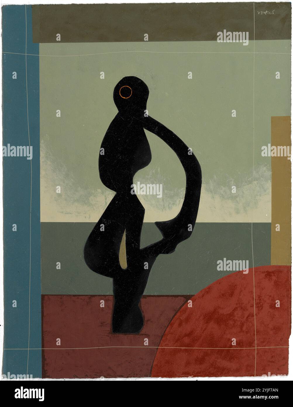 Lluís Ventós / "L'IOSA' (déesse), 2005, la peinture (huile sur papier), 49,5 x 38,5 cm. Banque D'Images