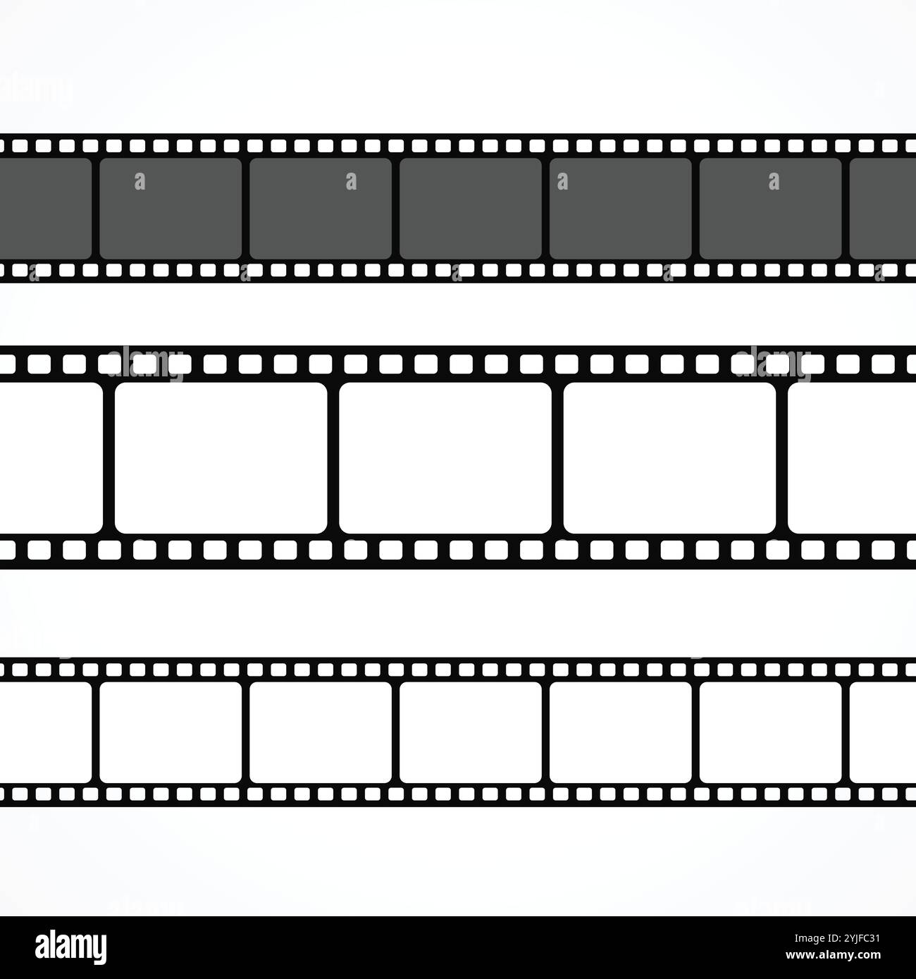 Vector collection de bande de film en différentes tailles Illustration de Vecteur