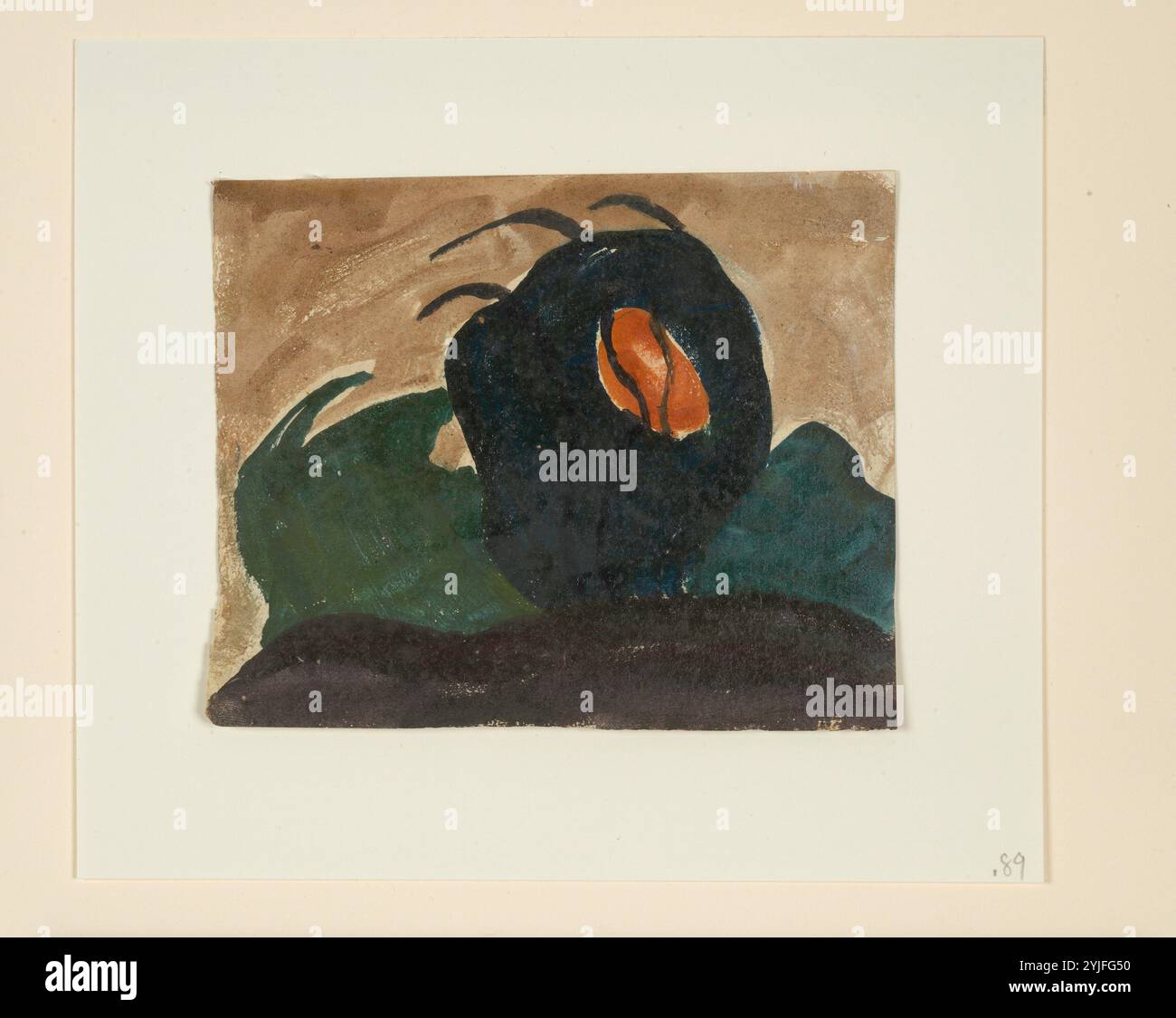 Soleil à travers Arbre I. Artiste : Arthur Dove (Américain, Canandaigua, New York 1880-1946 Huntington, New York). Dimensions : 4 5/8 x 5 3/4 in. (11.7 x 14.6 cm). Date : 1934. Musée : Metropolitan Museum of Art, New York, USA. Banque D'Images