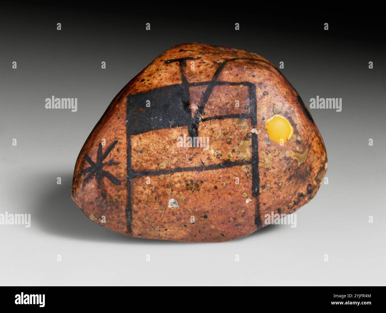 Joan Miró / Galet 'plat' (télévision) de galets, 1956, grès, 5,5 x 7 cm. Banque D'Images