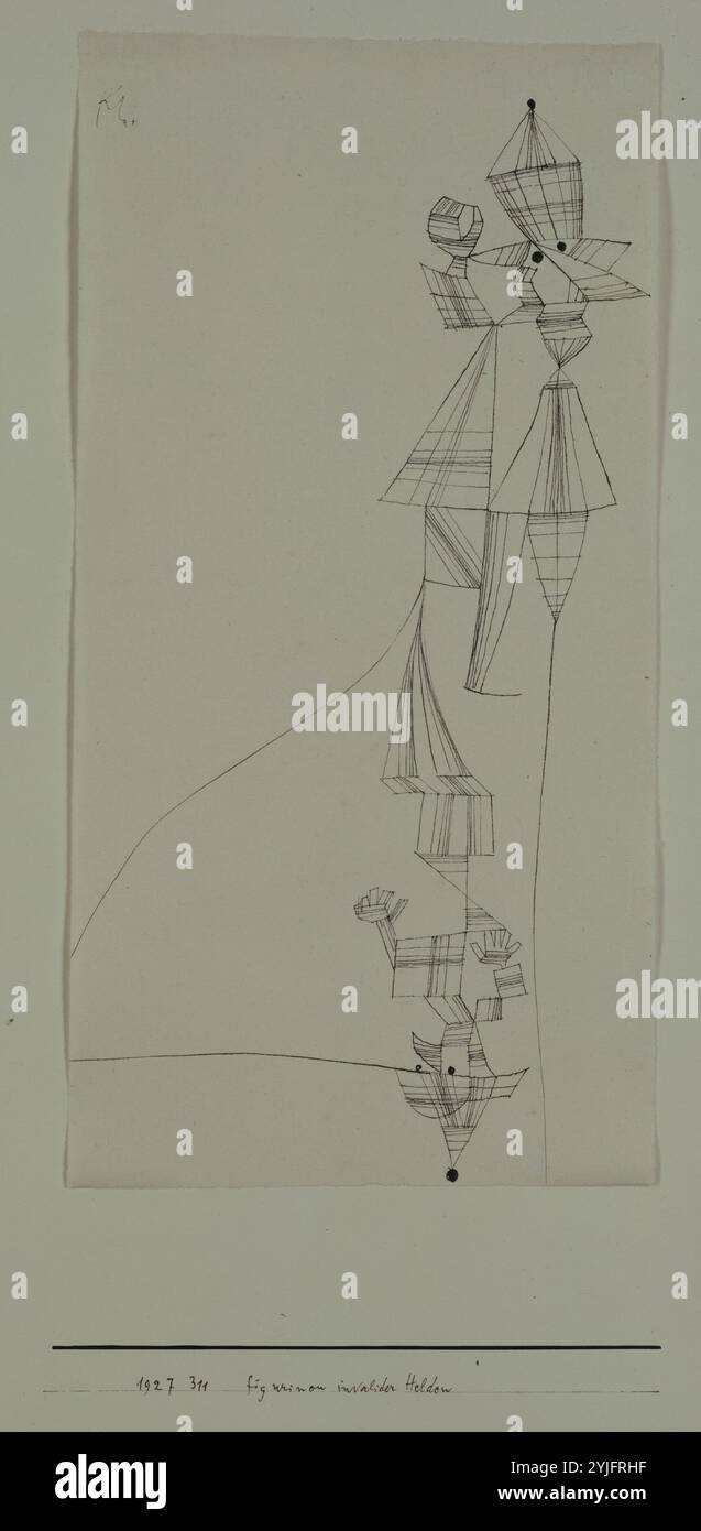 Statuettes de mobilité des héros de guerre. Artiste : Paul Klee (Allemand (né en Suisse), Münchenbuchsee Muralto-Locarno 1879-1940). Dimensions : 19 3/4 x 12 7/8 in. (50,2 × 32,7 cm). Date : 1927. Musée : Metropolitan Museum of Art, New York, USA. Banque D'Images