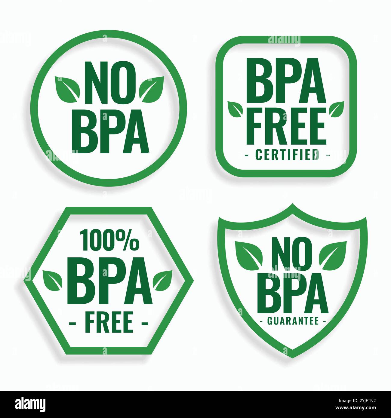 Sans BPA le bisphénol A et les phtalates set étiquettes Illustration de Vecteur