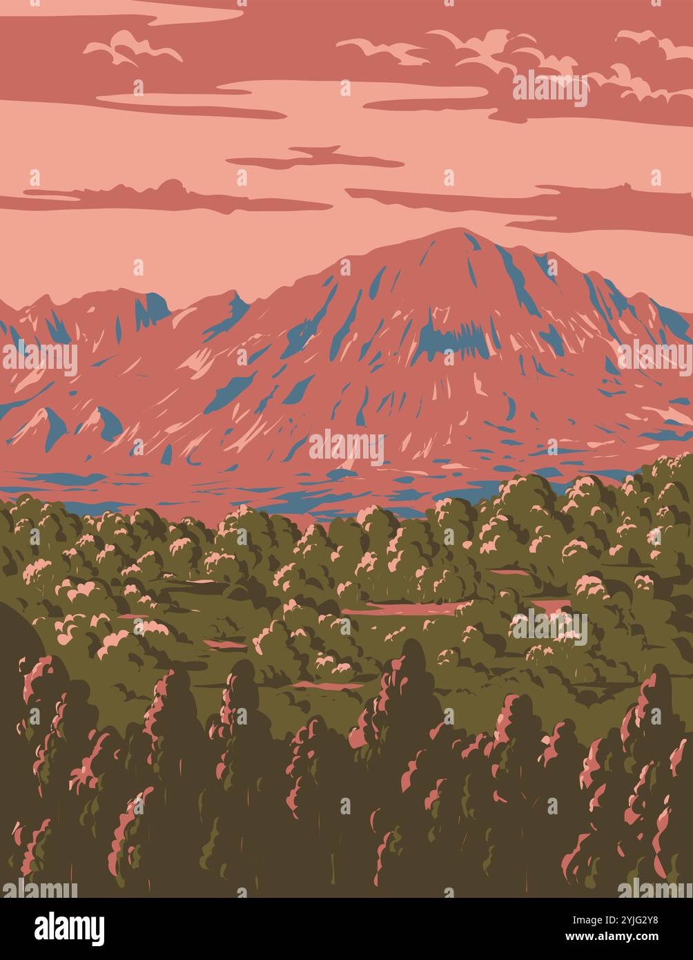 WPA affiche art de Sycamore Canyon situé à l'ouest et au nord-ouest de Sedona dans les comtés de Yavapai et Coconino Arizona, États-Unis fait dans le projet de travaux Illustration de Vecteur